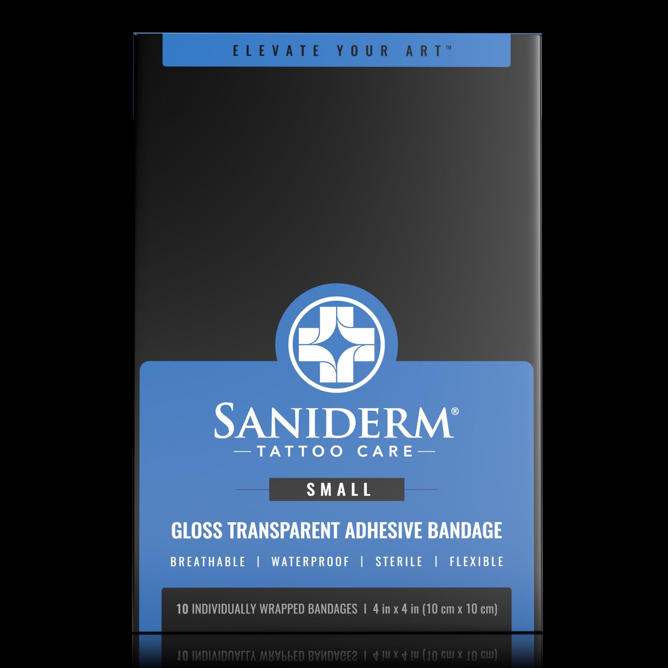 Original Tattoo Bandage 10-Pack - Small (4 in x 4 in) Personal Pack Saniderm Tattoo Aftercare