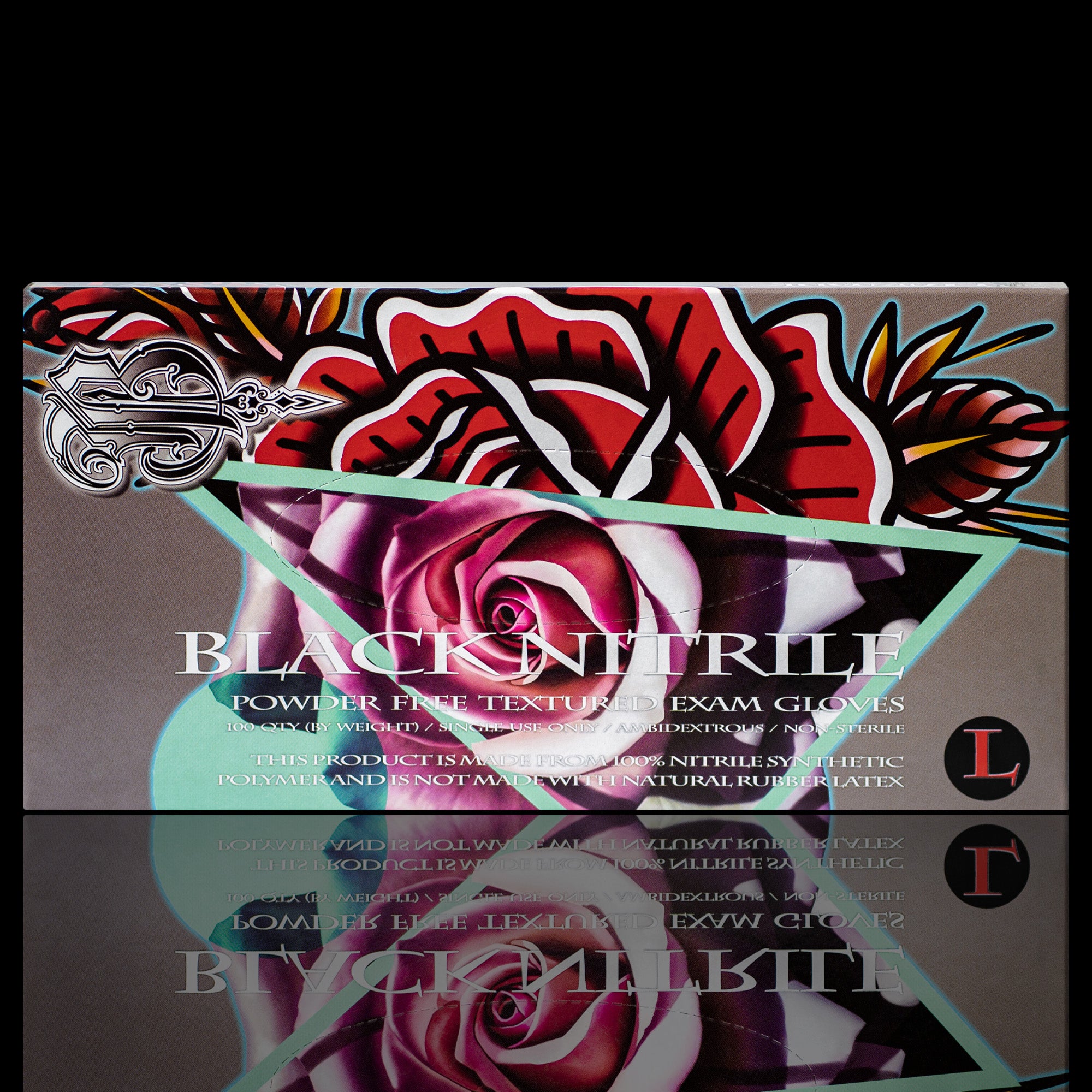 Blackwork Nitrile Tattoo Gloves - Box Disposable Gloves Saniderm Tattoo Aftercare
