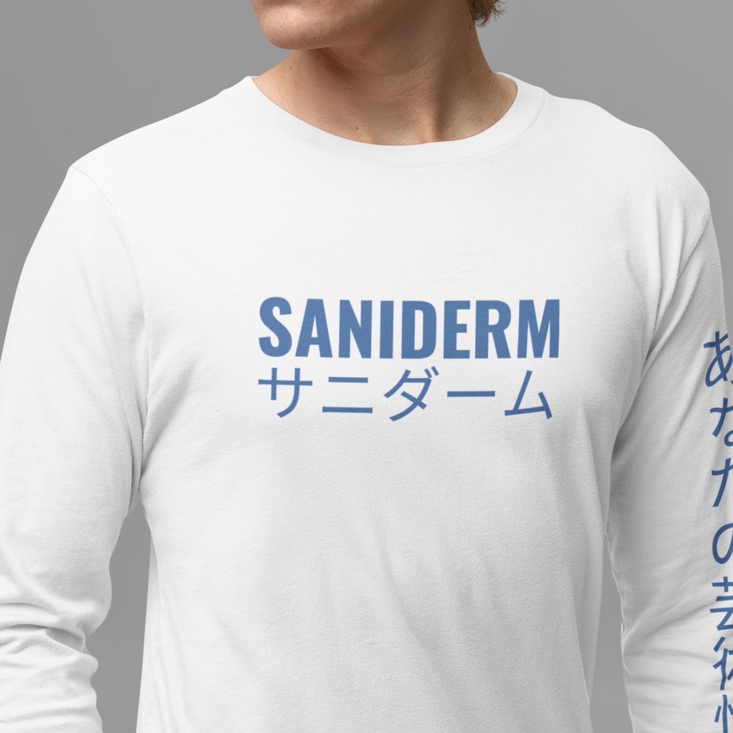 Katakana Long Sleeve Unisex Tee Saniderm Tattoo Aftercare 